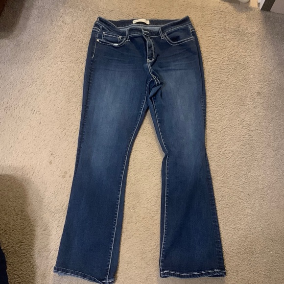 BKE Denim - Buckle boot cut jeans. Dark wash